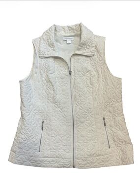 Christopher & Banks Cream Quilted Vest size large
